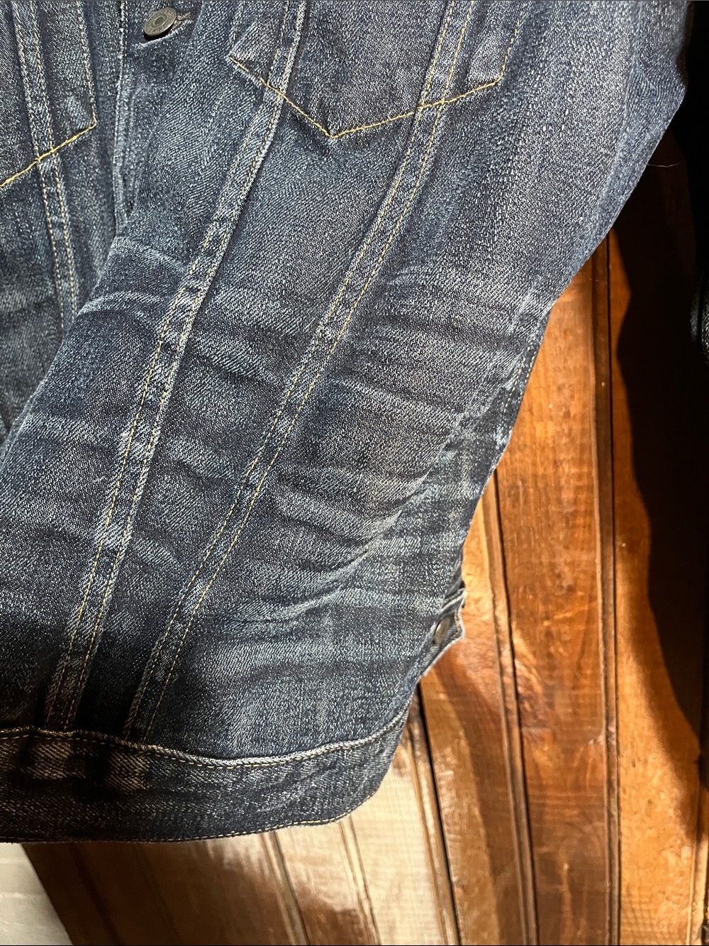 Ralph Lauren Denim Jacket with Red & Yellow Southwestern Yoke - Picture 5 of 7